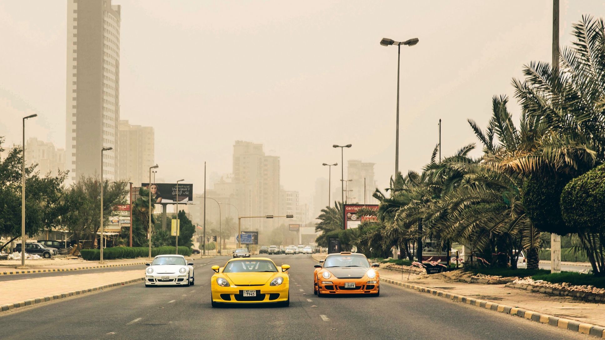 911 GT3, Carrera GT, 911 GT3 RS, l-r, Kuwait, 2018, Porsche AG
