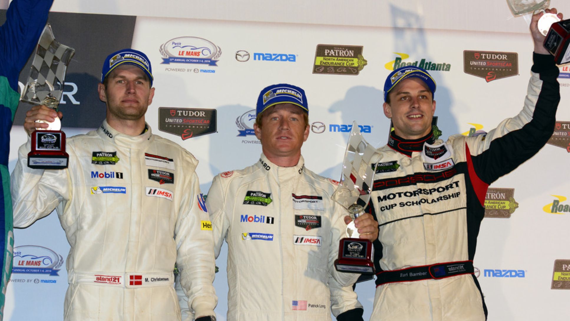 Patrick Long, Michael Christensen, Earl Bamber, Werksfahrer, l.-r., Petit Le Mans, Geogia, USA, 2014, Porsche AG