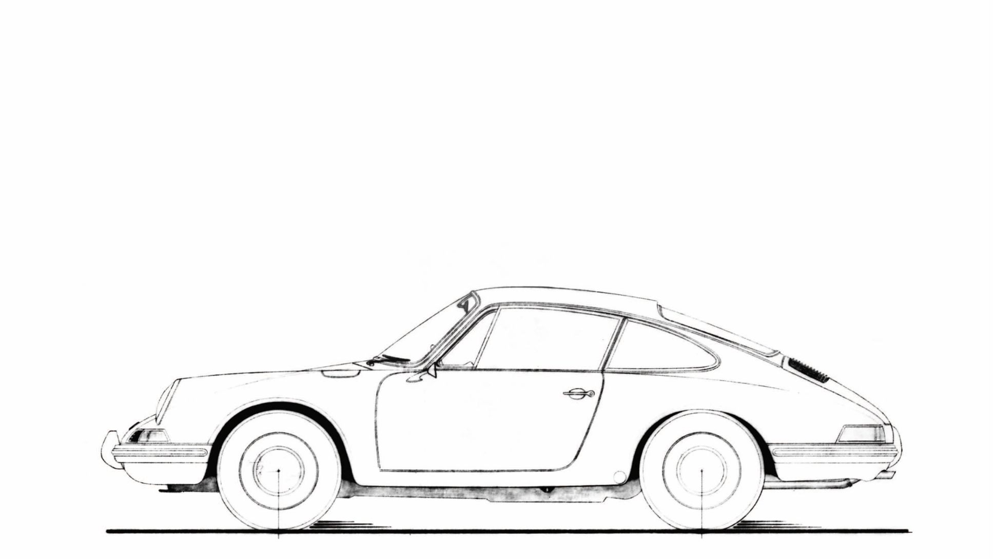 Skizze, Porsche 911, 1963, Porsche AG