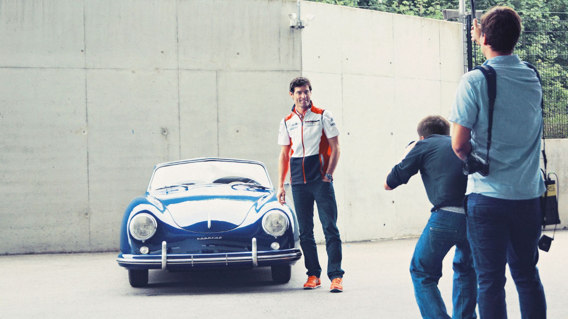 Mark Webber with his Porsche 356