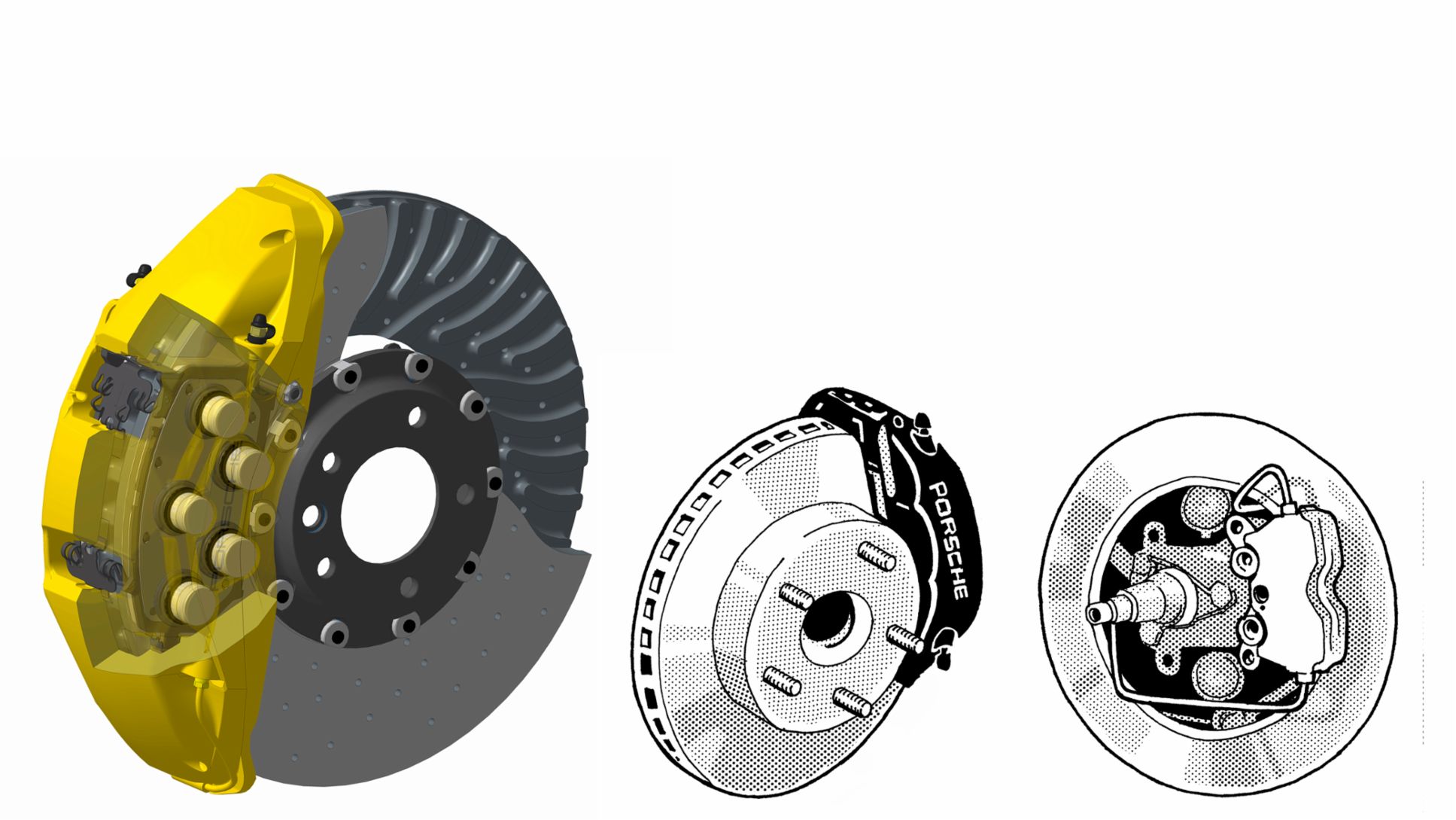 Ten-piston brake calipers, Anti-lock brakes (ABS), Annular disc brakes, 2015, 1983, 1962, Porsche AG