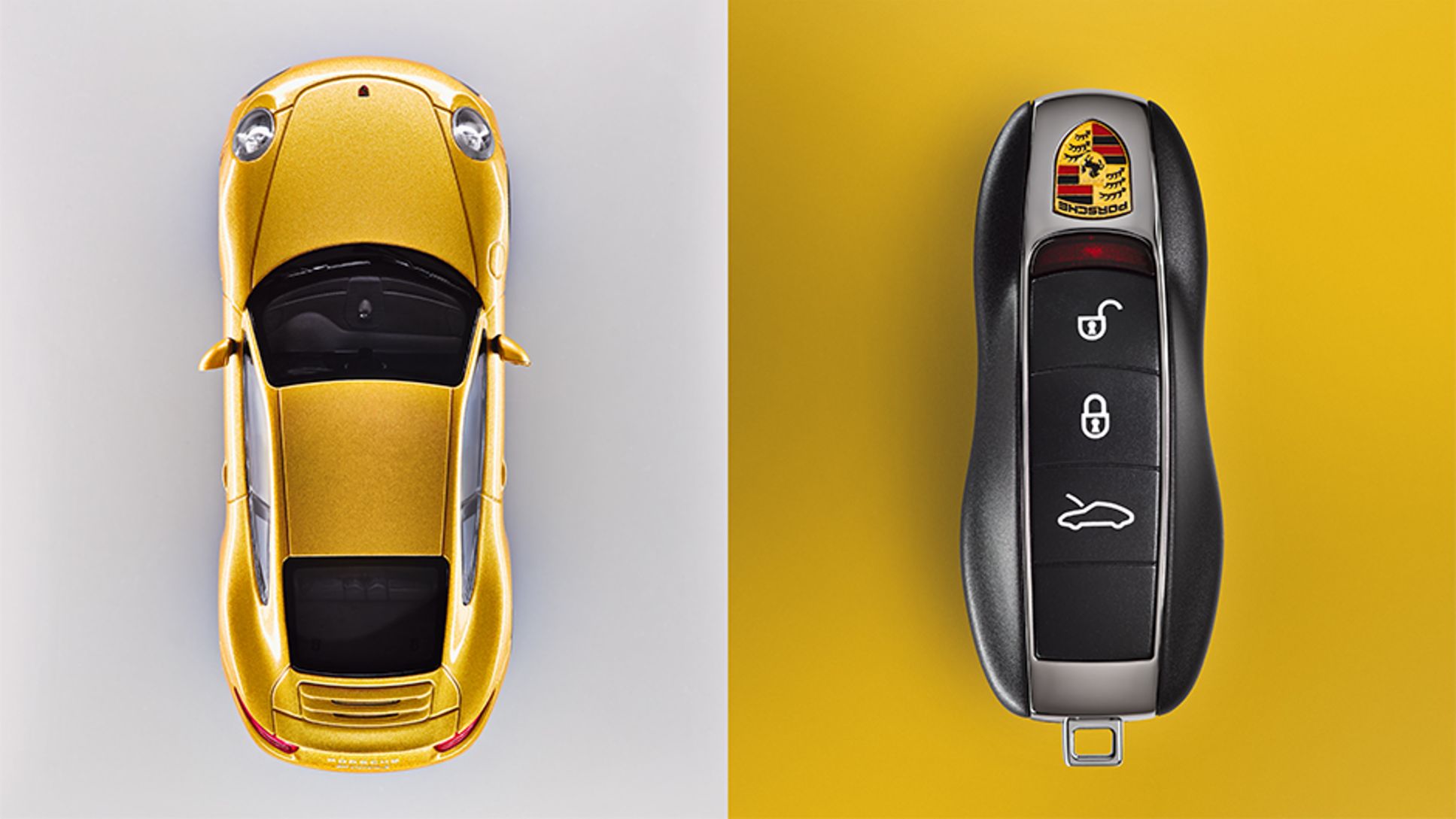 991: Der aktuelle Schlüssel besitzt eine integrierte Funk­tionalität für Porsche Entry & Drive, ein baureihenspezifisches Tastenfeld und die neueste Verschlüsselungstechnologie