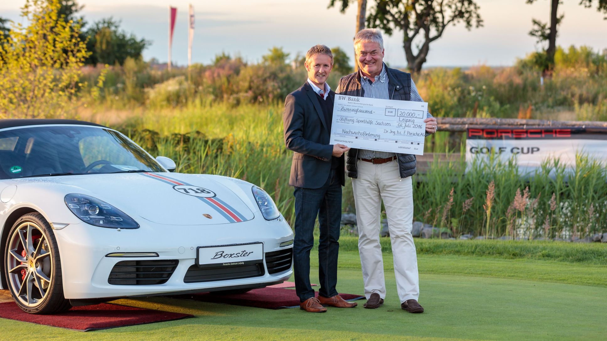Scheckübergabe an die Stiftung Sporthilfe Sachsen, Porsche Golf Cup Leipzig, 2016, Porsche AG