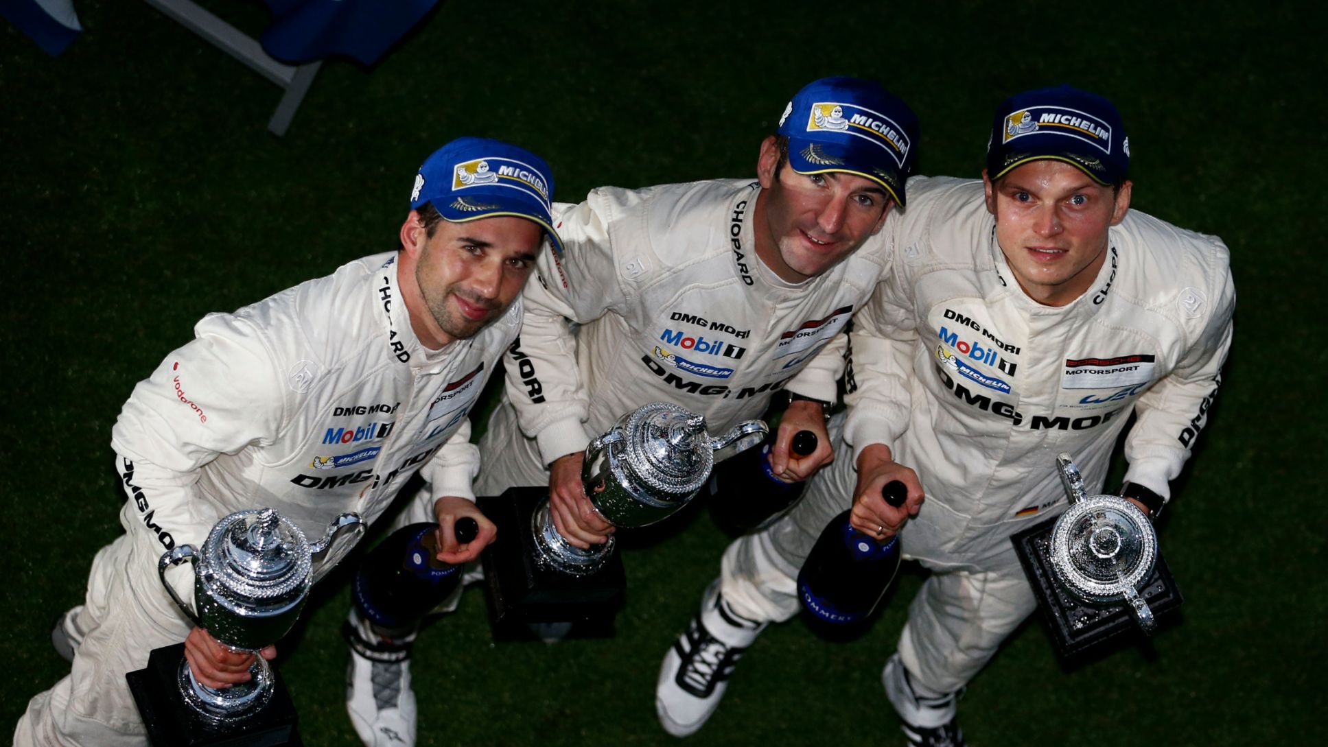 Porsche Team: Neel Jani, Romain Dumas, Marc Lieb (l-r)