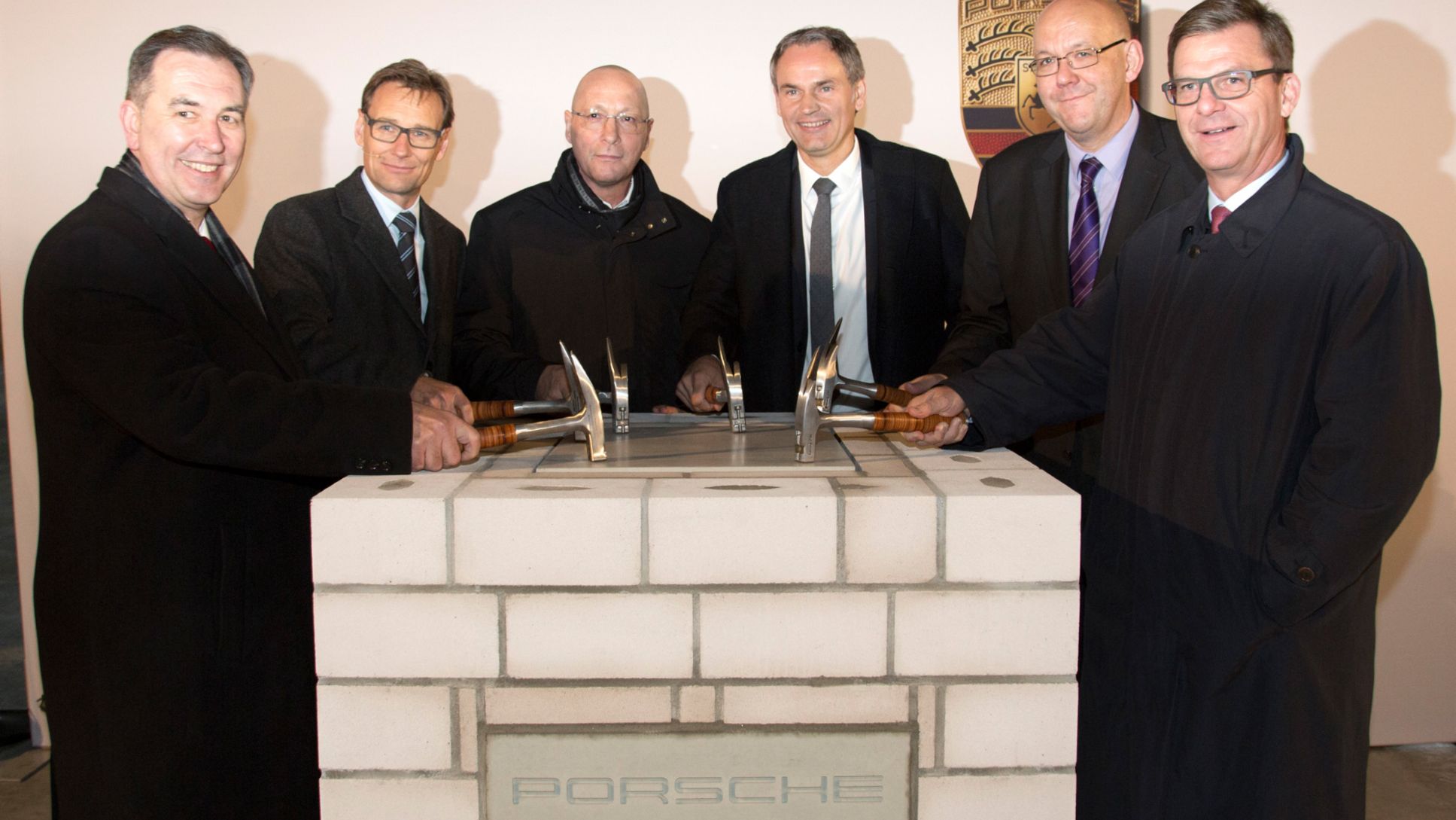 Foundation stone ceremony of the new Porsche engine plant