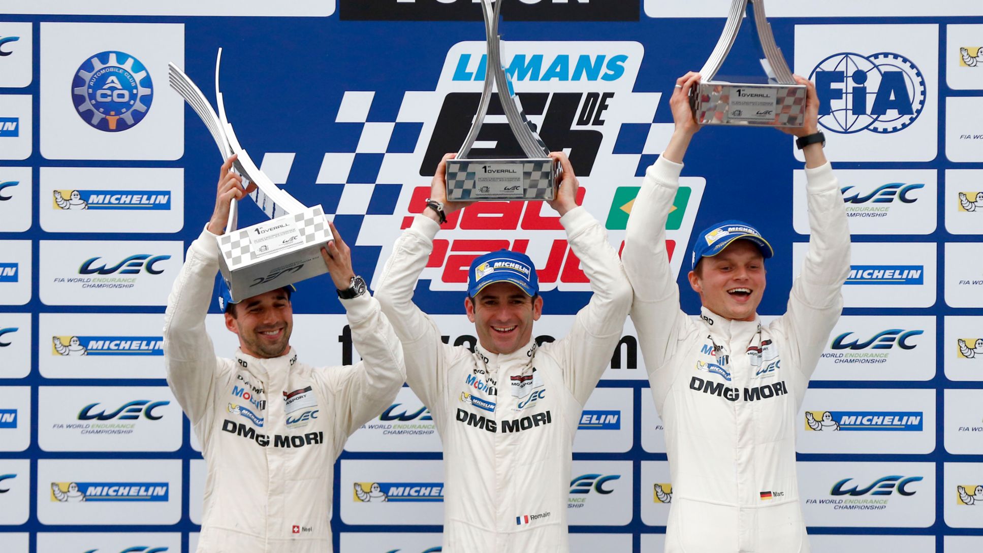 Porsche Team: Neel Jani, Romain Dumas, Marc Lieb (l-r)