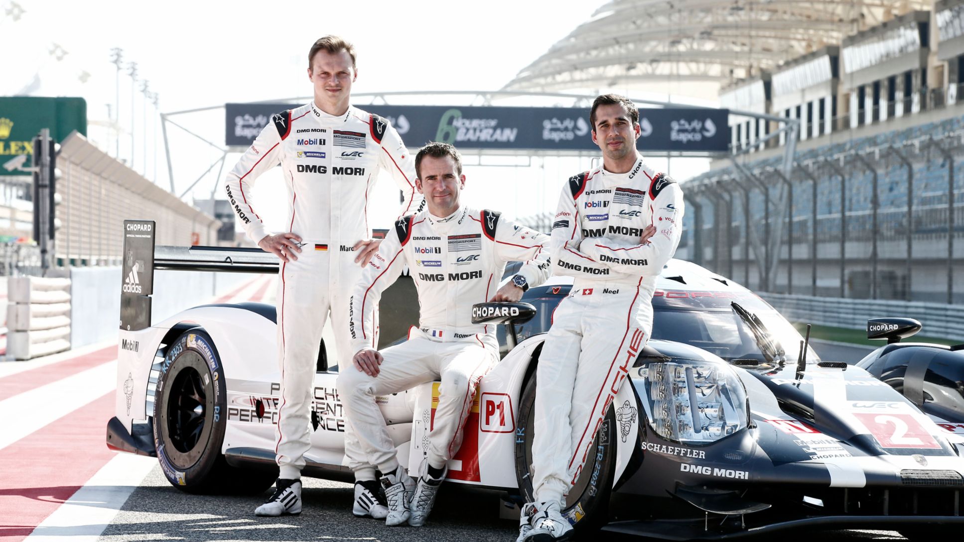 Porsche 919 Hybrid, Porsche Team: Marc Lieb, Romain Dumas, Neel Jani (l-r)