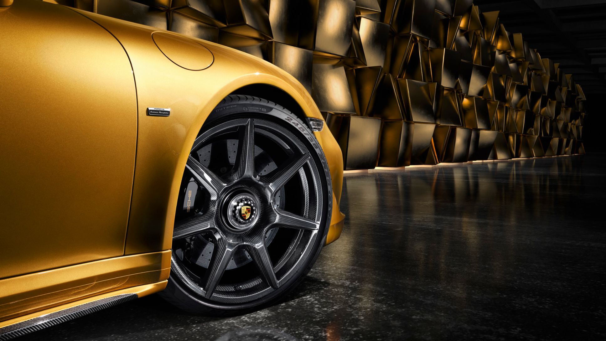 El rin Porsche de 20 pulgadas 911 Turbo de fibra de carbono para el 911 Turbo S Exclusive Series