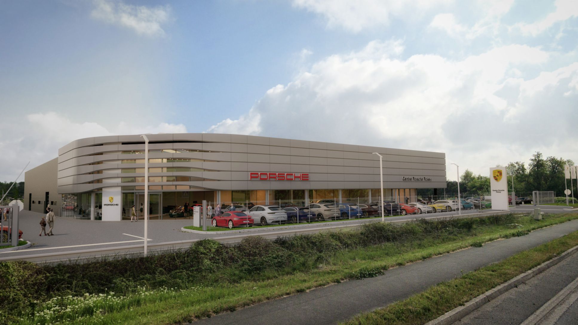 Le futur Centre Porsche basé à Poissy - Visuel avant