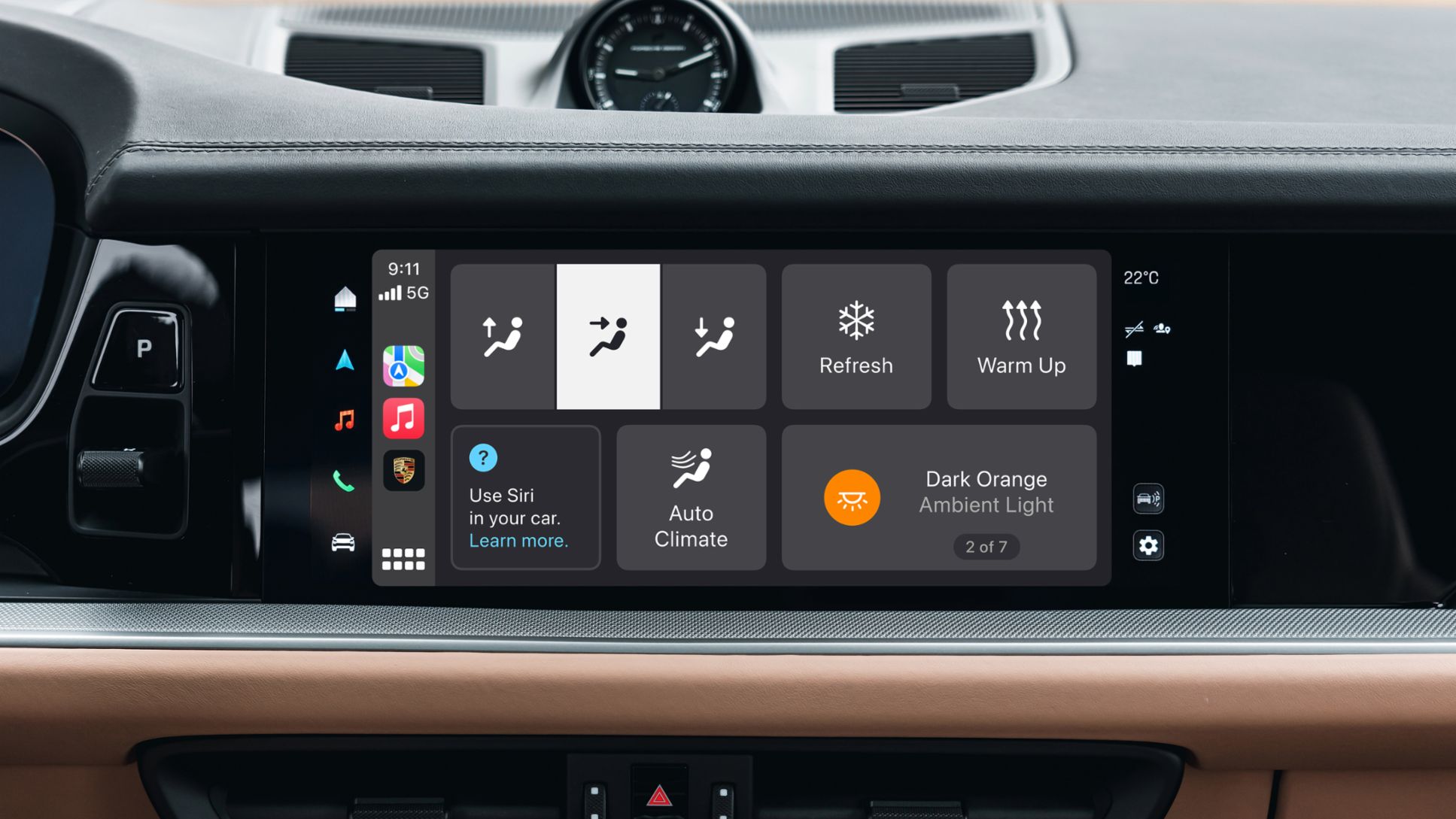 L'App My Porsche controlla le funzioni di comfort e di intrattenimento direttamente in Apple CarPlay®.
