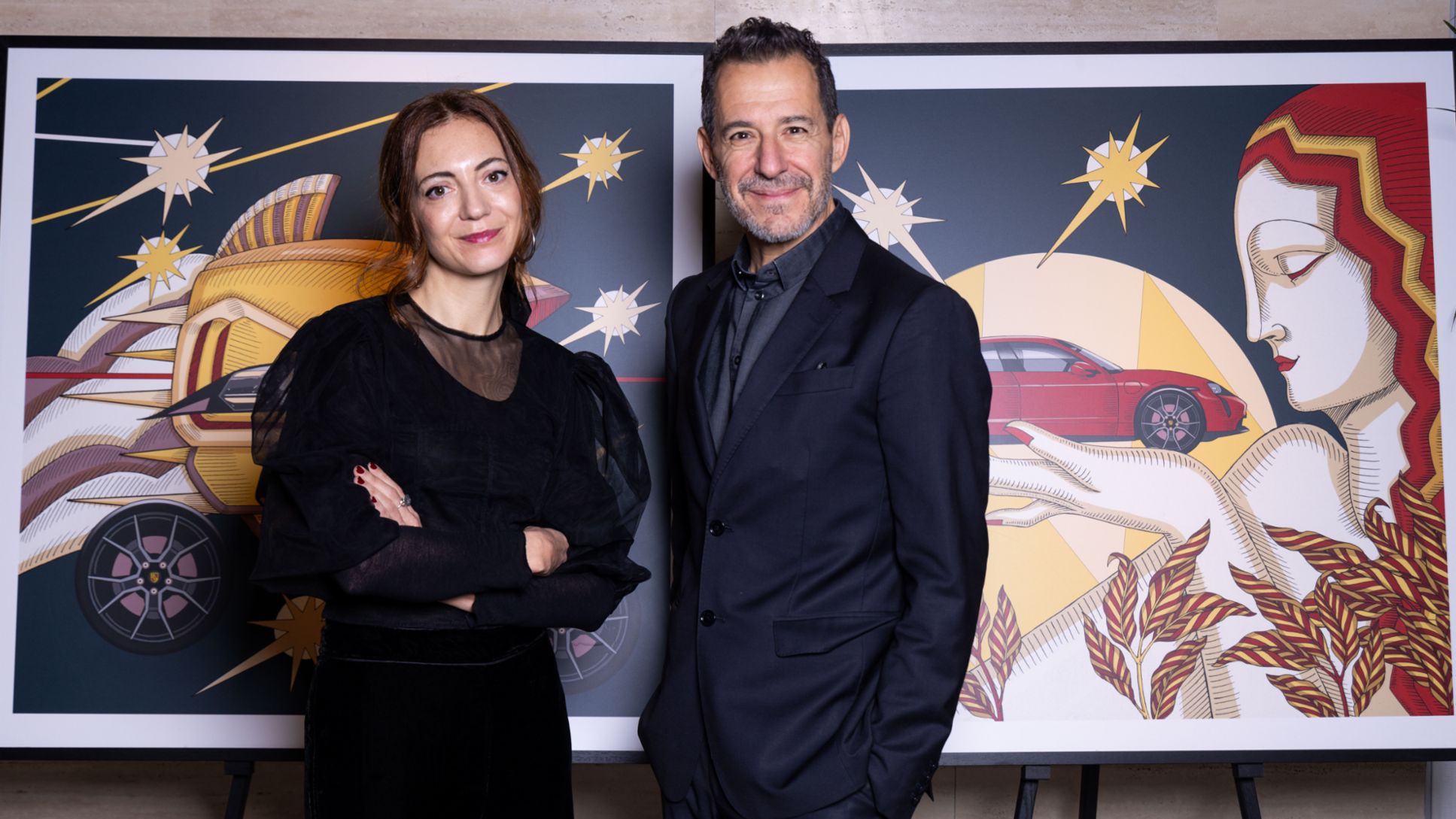 Stefano Guindani, fotografo e direttore artistico della mostra 'The art of Soul, Electrified', insieme all'artista Elisa Seitzinger