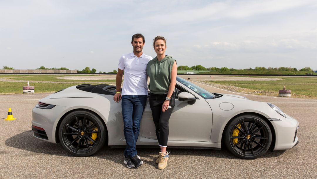 Driving master class in a Porsche 911 Cabriolet for Elina Svitolina