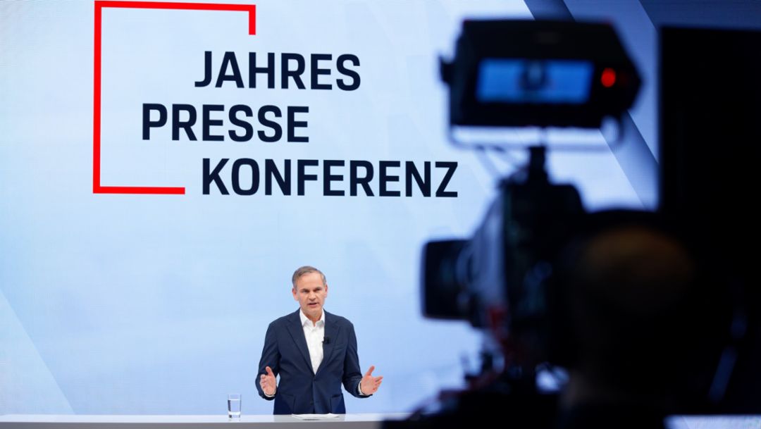 The recording of the annual press conference of Porsche AG