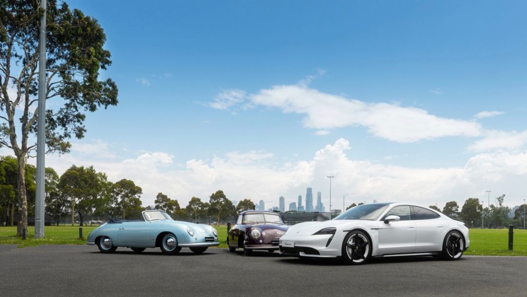 Porsche Taycan meets 356, celebrating 70 years in Australia