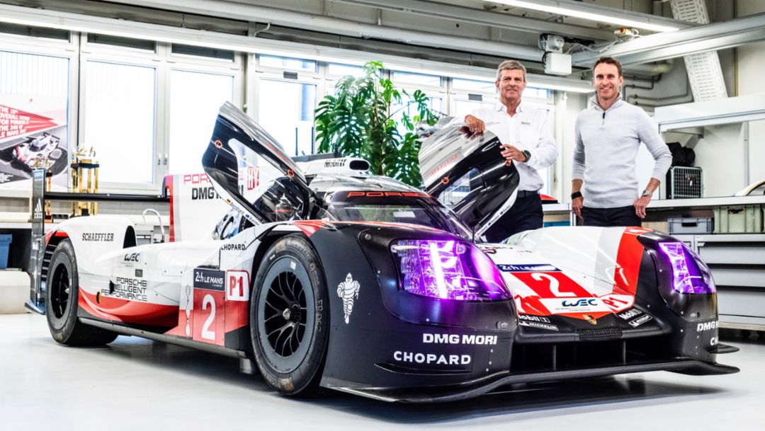 Fritz Enzinger, Vice President Porsche Motorsport, Timo Bernhard, 919 Hybrid, 2021, Porsche AG
