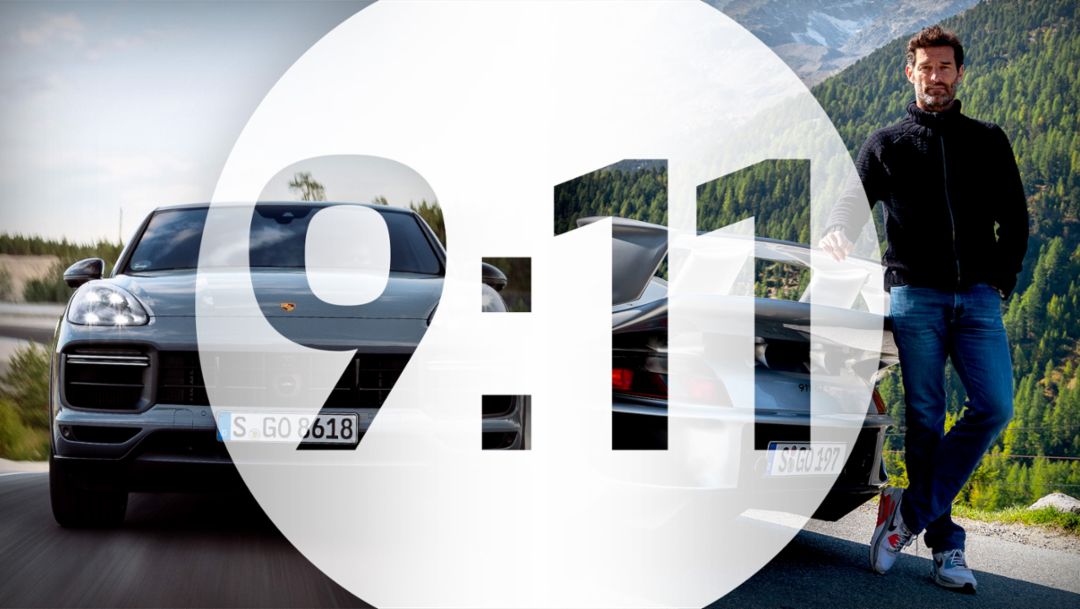 Mark Webber, Porsche Brand Ambassador, Cayenne Turbo GT, 911 GT1, 9:11 Magazine, Porsche AG