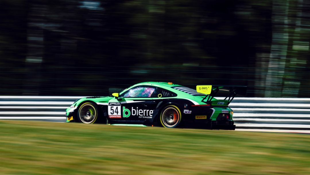 911 GT3 R, Dinamic Motorsport (#54), Super Pole, 24 Stunden von Spa-Francorchamps, Belgien, 2022, Porsche AG
