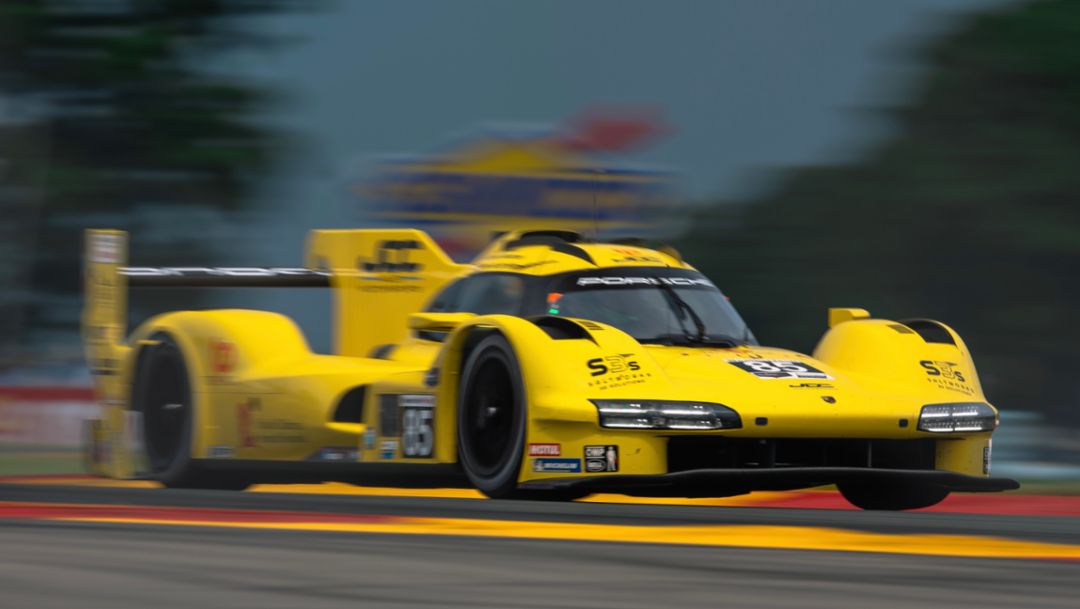 Porsche 963, JDC-Miller MotorSports (#85), Tijmen van der Helm (NL), Richard Westbrook (UK), Phil Hanson (UK), Qualifying, IMSA, Watkins Glen, 2024, Porsche AG