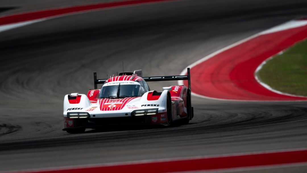 Kevin Estre (F), Andre Lotterer (D), Laurens Vanthoor (B), Porsche Penske Motorsport (#6), Porsche 963, FIA WEC, Austin, Rennen, 2024, Porsche AG