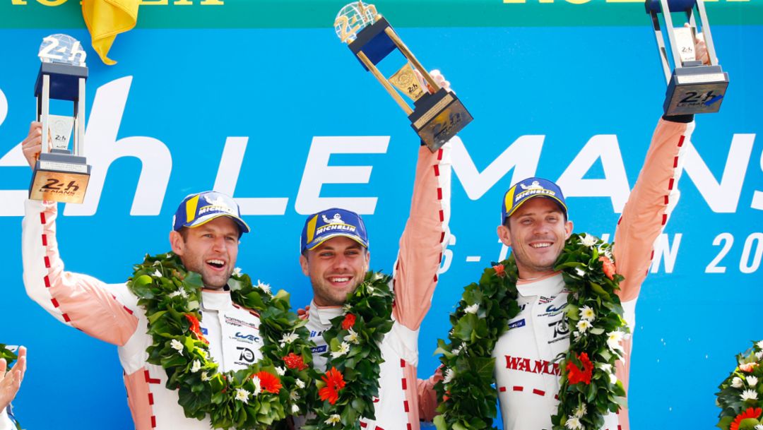 Porsche celebrates double victory at Le Mans 24-hour marathon