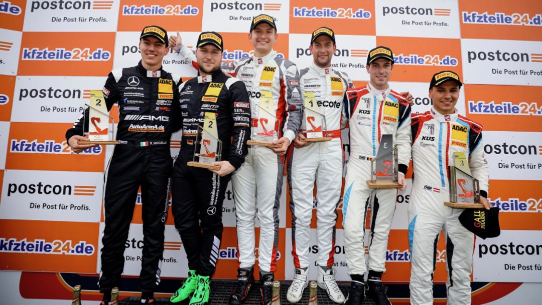Victory and third place for Porsche 911 GT3 R in the ADAC GT Masters