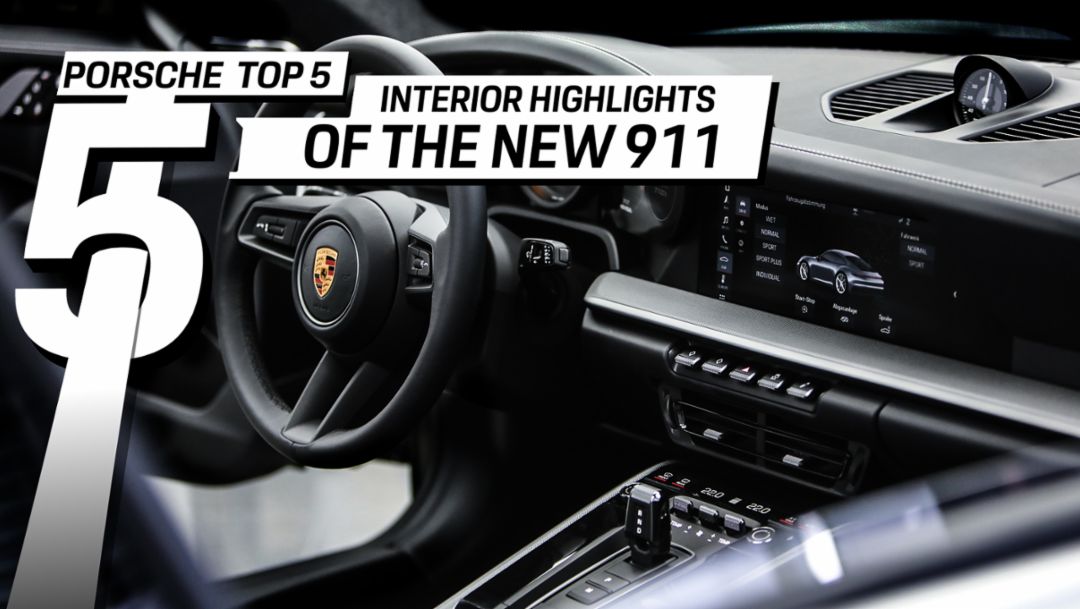Porsche Top 5 Serie: Innendesign-Highlights des neuen 911
