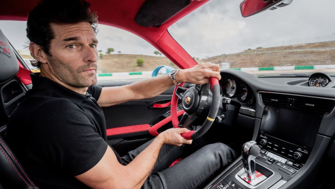 Mark Webber and the Porsche 911 GT2 RS star at the 2018 Australian Grand Prix