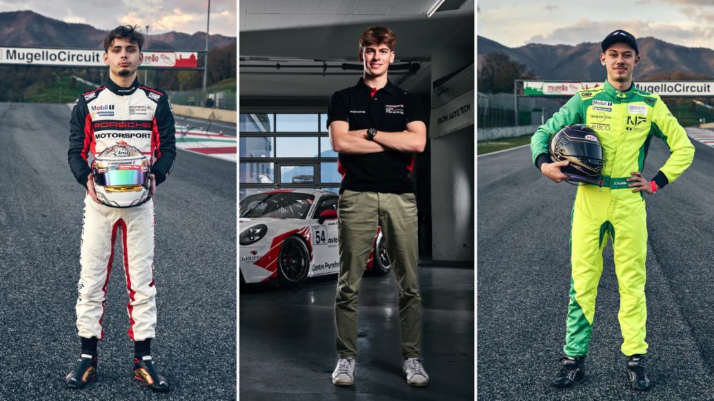 Elia Pappacena, J&eacute;r&eacute;my Siffert, Ethan Ischer (l-r), Porsche Sports Cup Suisse, 2025, Porsche Schweiz AG