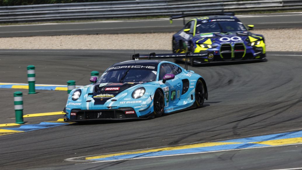 Porsche 911 GT3 R, Manthey 1st Phorm (nº 92), Ryan Hardwick (EE. UU.), Richard Lietz (Austria), Riccardo Pera (ITA), Hyperpole 24 Horas de Le Mans, Campeonato del Mundo de Resistencia FIA (WEC), 2025, Porsche AG