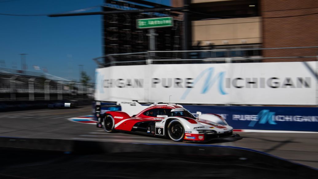 Porsche 963, Porsche Penske Motorsport (n&ordm; 6), K&eacute;vin Estre (FRA), Laurens Vanthoor (BEL), Detroit, campeonato IMSA, 2026, Porsche AG