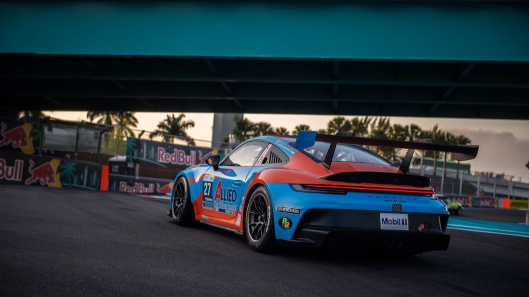 911 (992), Sebastián Carazo, equipo Kelly Moss, Porsche Sprint Challenge North America, Miami