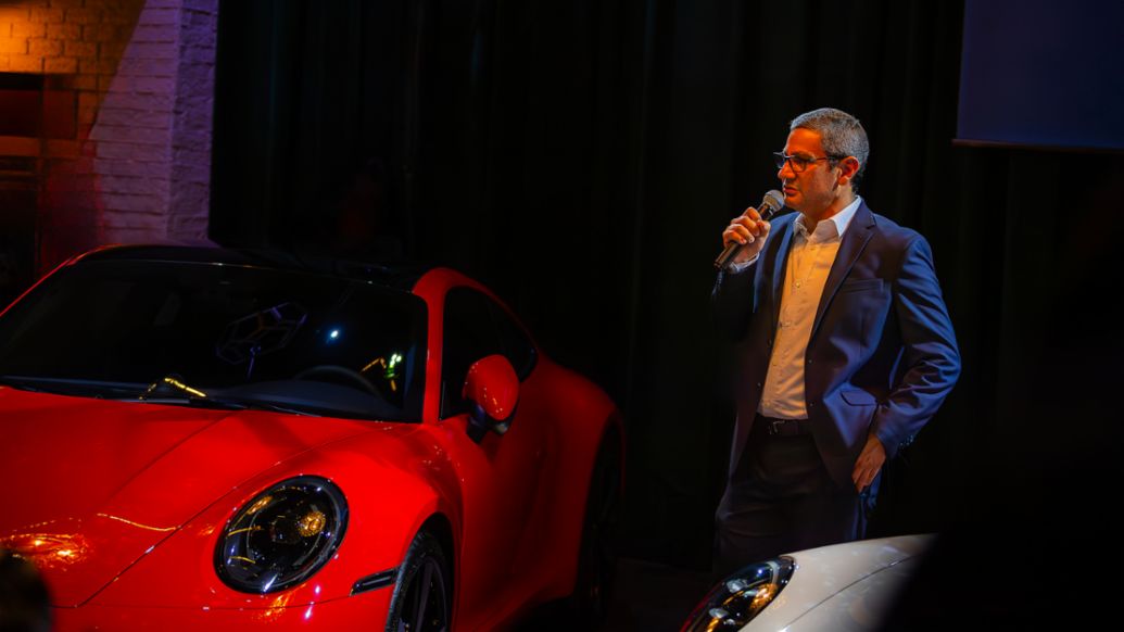 Rafael Cordero, gerente general de Porsche Costa Rica en el evento de lanzamiento oficial del 911 Carrera GTS en Costa Rica.