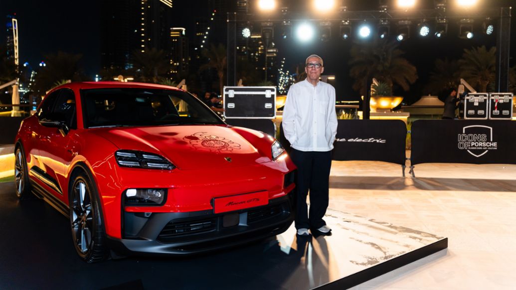 Labubu creator Kasing Lung, Macan GTS, Porsche Media Preview Night, Icons of Porsche, Dubai, 2025, Porsche Middle East
