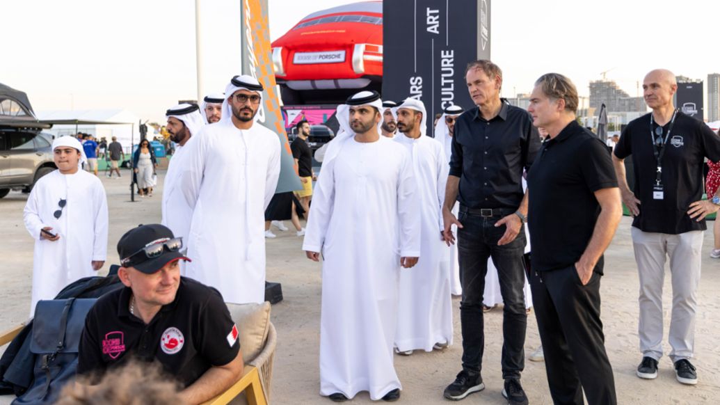Mansoor bin Mohammed tours Icons of Porsche festival in Dubai, 2025, Porsche Middle East