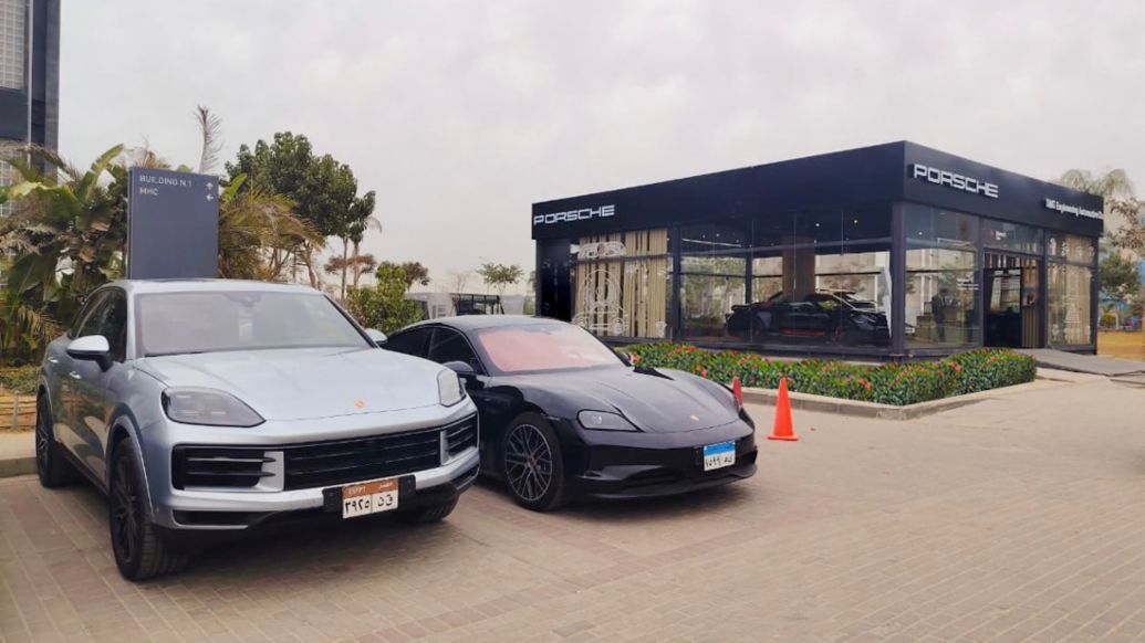Cayenne and Taycan, Porsche Centre Egypt, Pop-Up Store, District 5, New Cairo, Egypt, 2026, Porsche Middle East