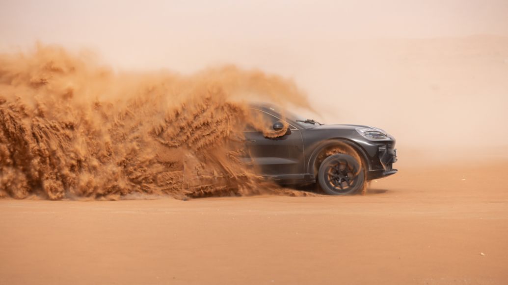 Cayenne camuffata durante i test nel deserto
