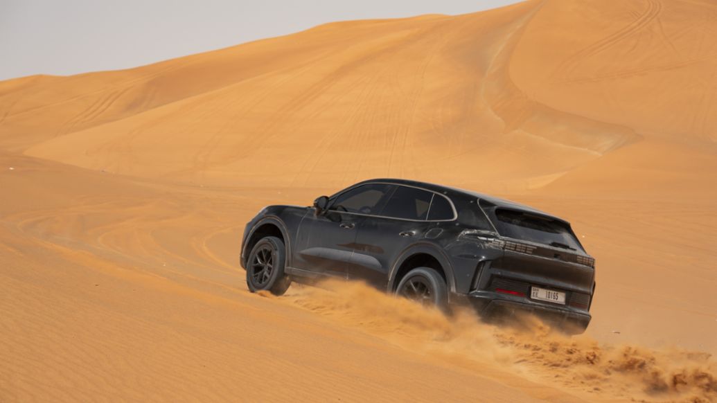 Cayenne camuffata durante i test nel deserto