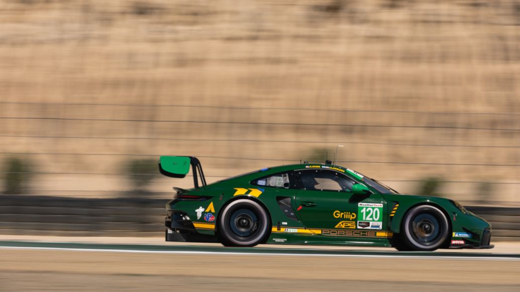 Porsche 911 GT3 R, Wright Motorsports (#120), Adam Adelson (USA), Elliott Skeer (USA)