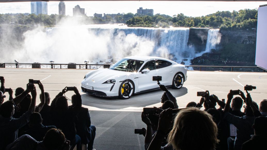 Taycan Turbo S, Porsche Taycan World Premiere, Niagara Falls, Canada, 2019, PCNA