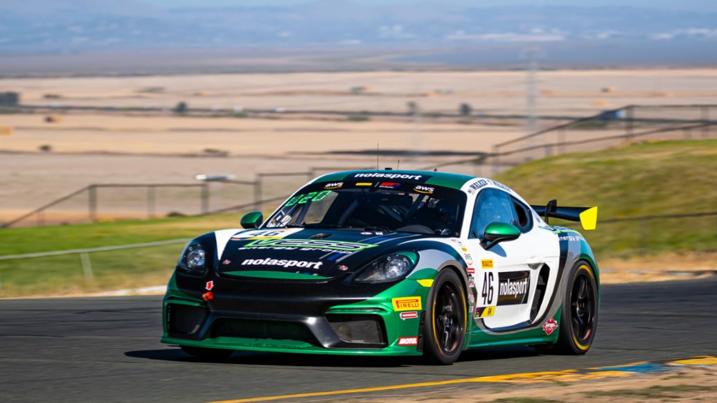 SRO GT4 America SprintX - Sonoma - No. 46 NOLASPORT Porsche 718 Cayman GT4 Clubsport - David Walker (USA) - Russell Walker (USA), 2020, PCNA