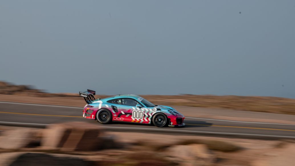 No. 000 Porsche 911 GT2 RS Clubsport Clubsport, David Donner, Run 3, Pikes Peak, 2020, by Marc Urbano