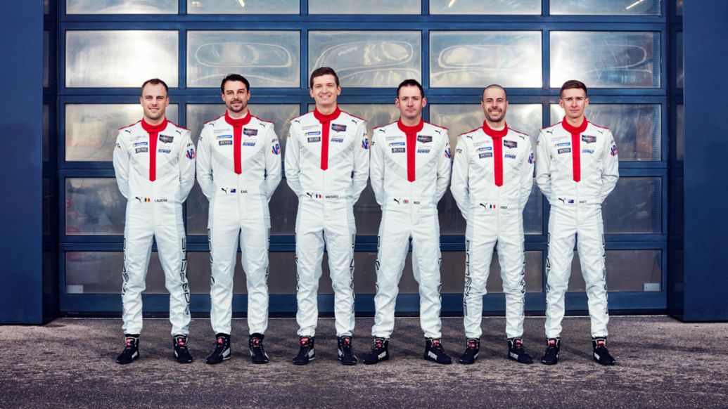 Porsche GT Team, Laurens Vanthoor (B), Earl Bamber (NZ), Mathieu Jaminet (F), Nick Tandy (GB), Frederic Makowiecki (F), Matt Campbell (AUS), (l-r), 2020, PCNA