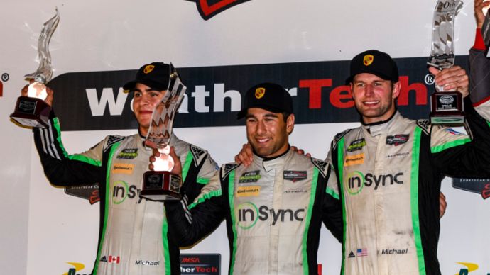 Michael de Quesada, left, 2017 Petit Le Mans - GTD Second-Place, PCNA