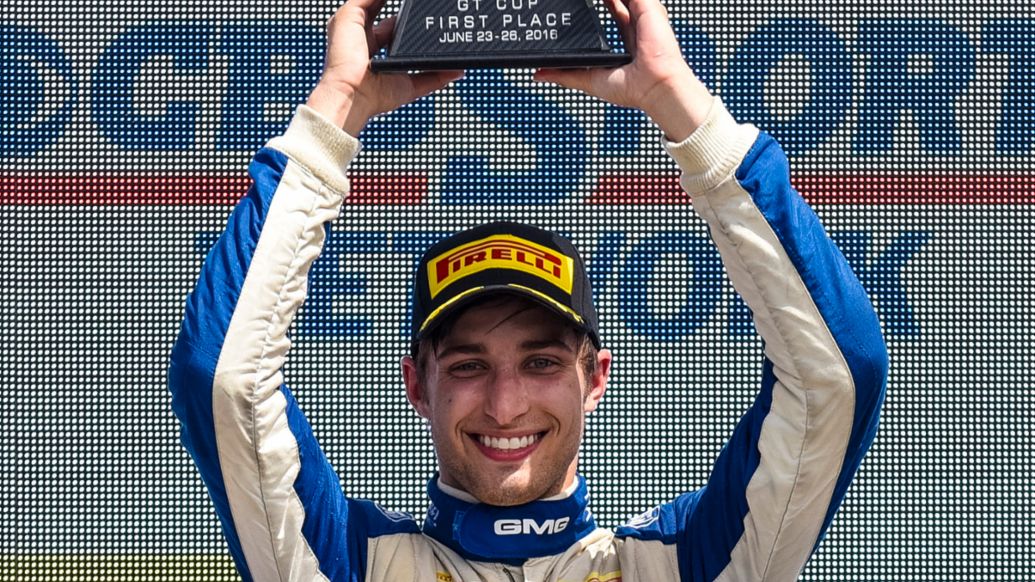 2016- PWC- Road America- Race 2- GT Cup Podium- Alec Udell, PCNA