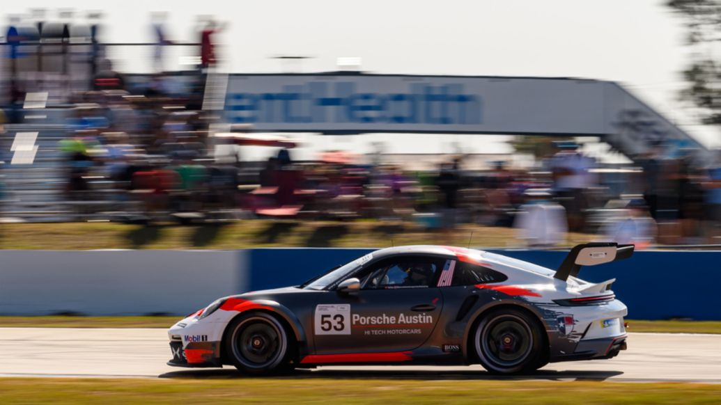 Porsche Carrera Cup NA - Sebring - Race 2 - No. 53 Team Hardpoint-EBM Porsche 911 GT3 Cup - Riley Dickinson (USA)