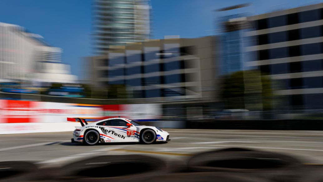 Porsche 911 RSR-19 - No. 79 WeatherTech Racing - Mathieu Jaminet (France) and Cooper MacNeil (USA), Grand Prix of Long Beach, Long Beach, California, USA, 2021, PCNA