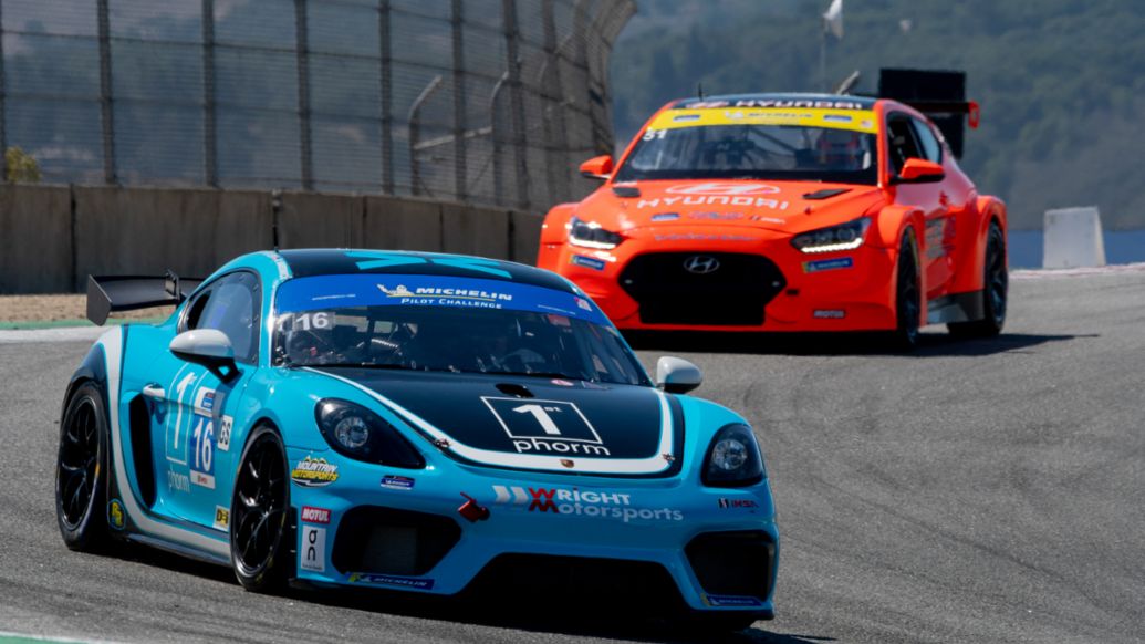 Porsche 718 Cayman GT4 Clubsport - No. 16 Wright Motorsports - Jan Heylen (Belgium) and Max Root (USA), Laguna Seca, 2021, PCNA