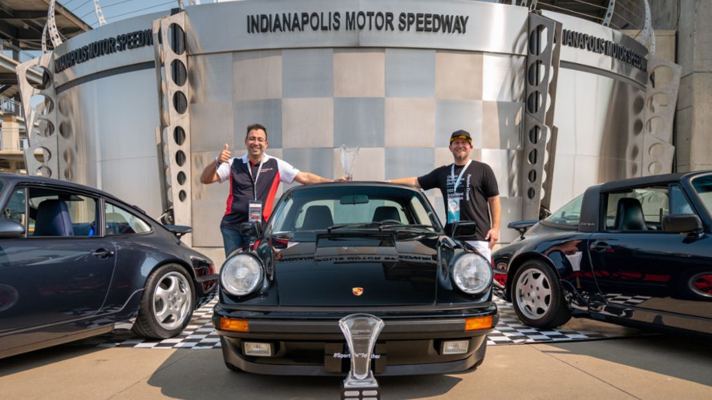 Porsche Ontario Service Manager Manni Viana, Tech Foreman Matthew Esber, 1989 911 Targa, Sportscar Together Fest, 2021, PCNA