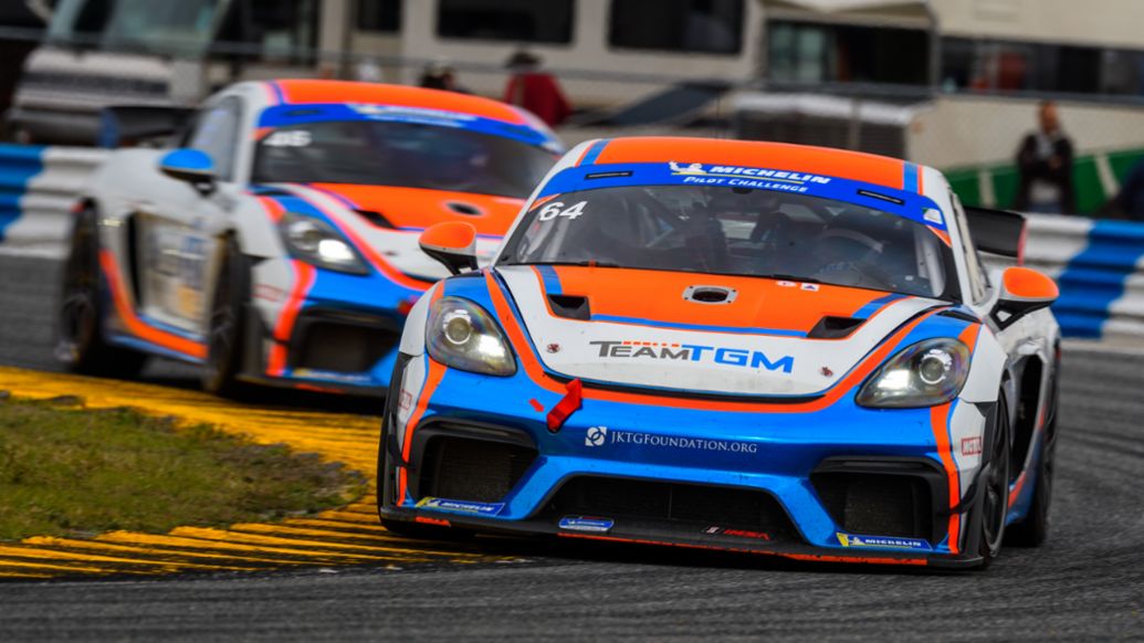 718 Cayman GT4 RS Clubsport, No. 64 TeamTGM - Ted Giovanis (USA) and Owen Trinkler (USA) Racing to Second-Place at Daytona, Michelin Pilot Challenge, 2022, PCNA