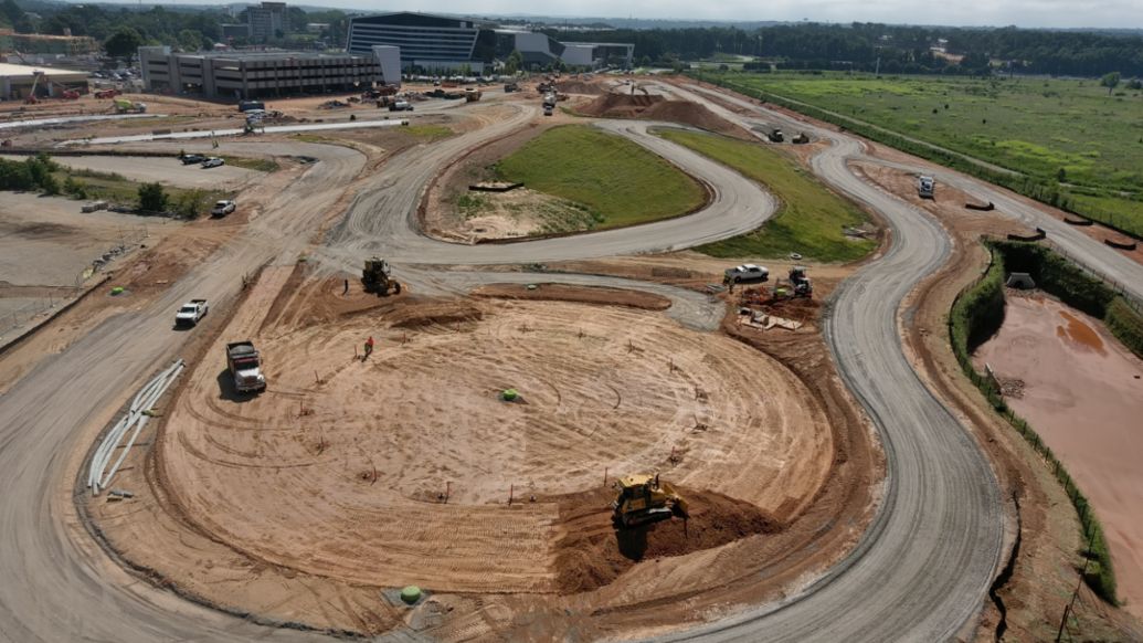 Track construction, Porsche Experience Center Atlanta, 2022, Photo: Brasfield & Gorrie via Multivista